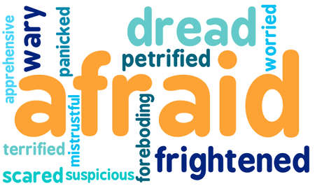 Afraid word cloud on a white background.のイラスト素材