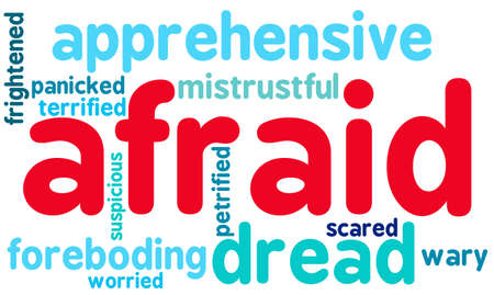 Afraid word cloud on a white background.のイラスト素材