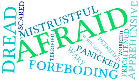 Afraid word cloud on a white background.のイラスト素材