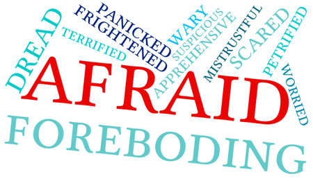 Afraid word cloud on a white background.のイラスト素材