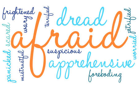 Afraid word cloud on a white background.のイラスト素材