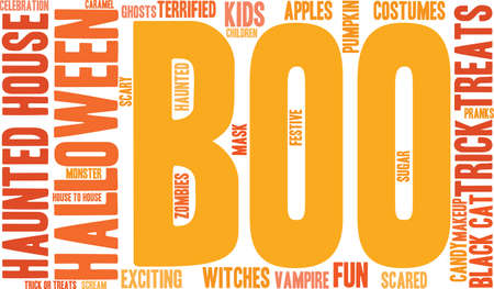 Boo word cloud on a white background.のイラスト素材