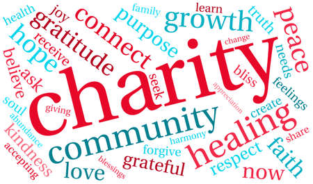 Charity word cloud on a white background.のイラスト素材