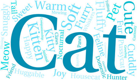 Cat word cloud on a white background.のイラスト素材