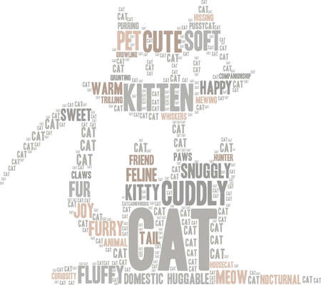 Cat word cloud on a white background.のイラスト素材