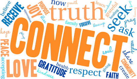 Connect word cloud on a white background.