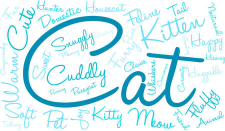 Cat word cloud on a white background.のイラスト素材