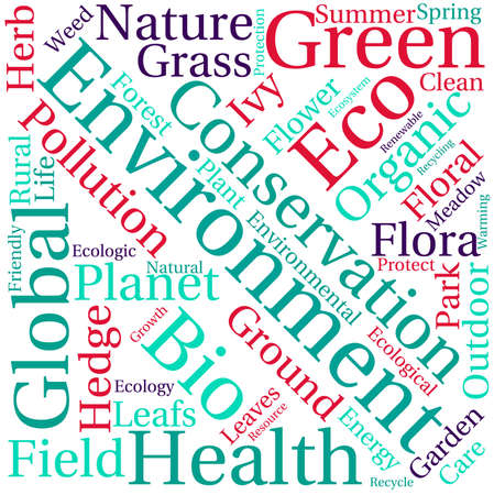 Environment word cloud on a white background.のイラスト素材