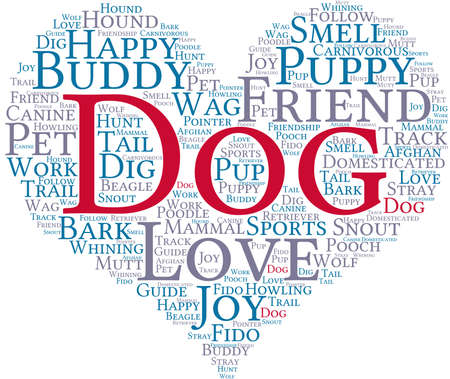 Dog word cloud on a white background.のイラスト素材