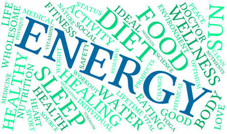 Energy word cloud on a white background.のイラスト素材