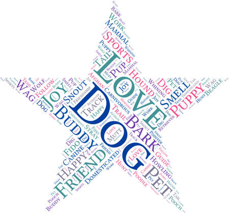 Dog word cloud on a white background.のイラスト素材