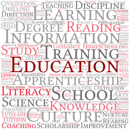Education word cloud on a white background.のイラスト素材