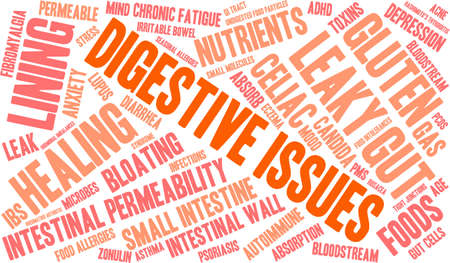 Digestive Issues word cloud on a white background.のイラスト素材
