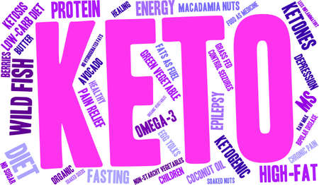 Keto word cloud on a white background.のイラスト素材