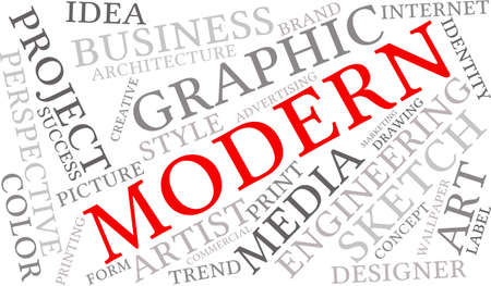 Modern word cloud on a white background.のイラスト素材