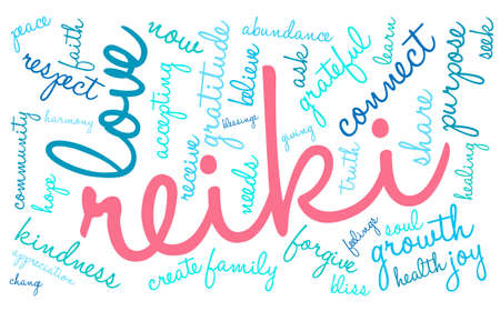 Reiki word cloud on a white background.のイラスト素材