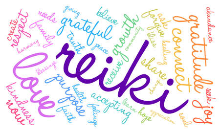 Reiki word cloud on a white background.のイラスト素材