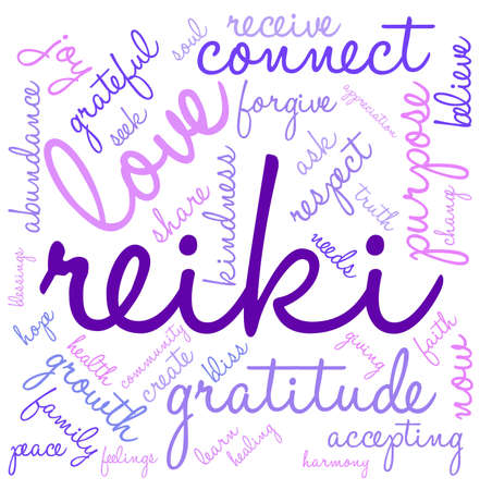 Reiki word cloud on a white background.のイラスト素材