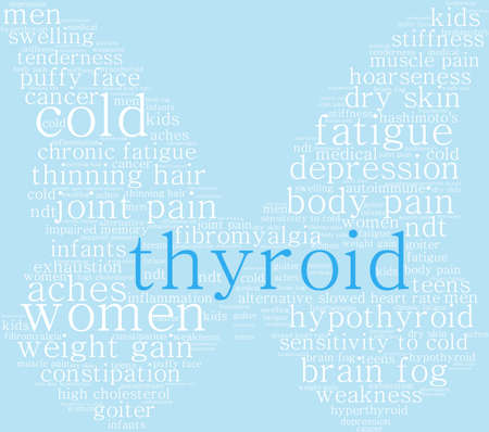 Thyroid word cloud on a pastel background.のイラスト素材