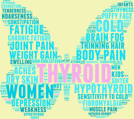 Thyroid word cloud on a pastel background.のイラスト素材