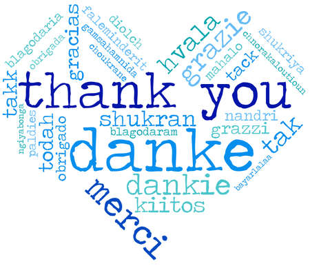 Thank You word cloud on a white background.のイラスト素材