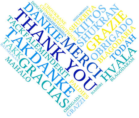 Thank You word cloud on a white background.のイラスト素材