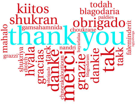 Thank You word cloud on a white background.のイラスト素材