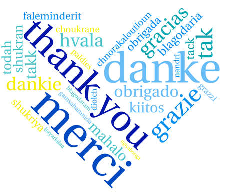 Thank You word cloud on a white background.