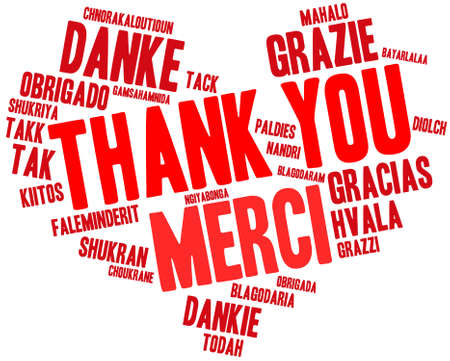 Thank You word cloud on a white background.のイラスト素材