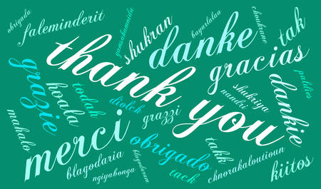 Thank You word cloud on a white background.のイラスト素材