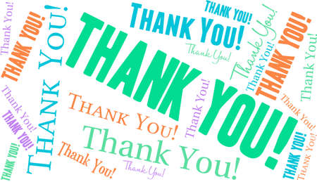 Thank You word cloud on a white background.のイラスト素材