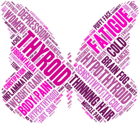 Thyroid word cloud on a white background.のイラスト素材