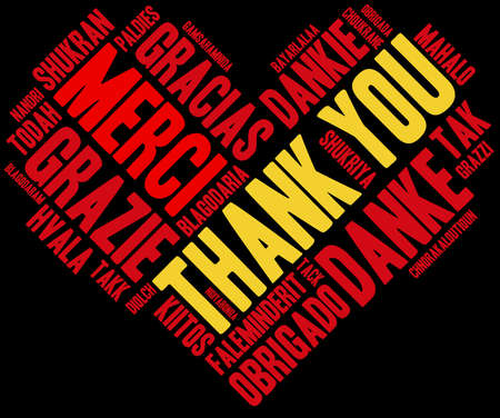 Thank You word cloud on a white background.のイラスト素材
