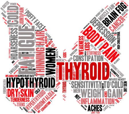 Thyroid word cloud on a white background.のイラスト素材