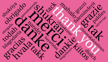 Thank You word cloud on a white background.のイラスト素材