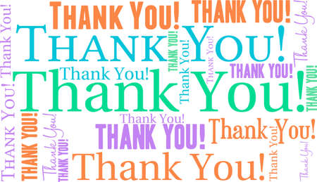 Thank You word cloud on a white background.のイラスト素材