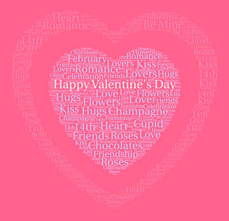 Happy Valentines Day word cloud on a white background.