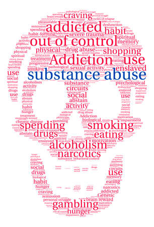 Substance Abuse word cloud on a white background.のイラスト素材