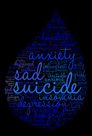 Suicide word cloud on a white background.のイラスト素材