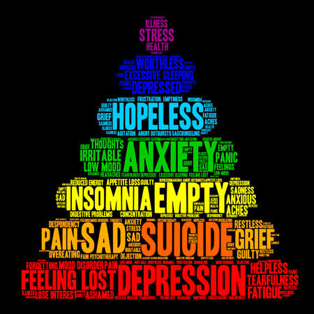 Suicide word cloud on a white background.のイラスト素材