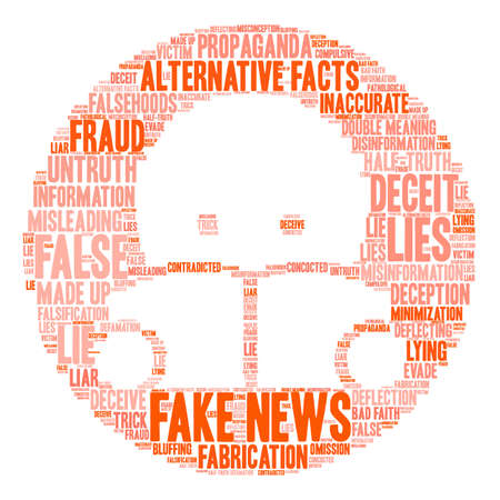 Fake News word cloud on a white background.のイラスト素材