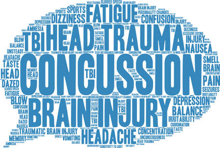 Concussion word cloud concept.のイラスト素材