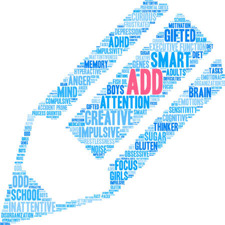 ADD word cloud on a white background.のイラスト素材