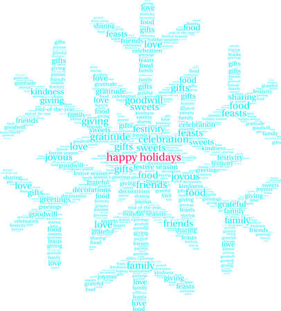 Happy Holidays word cloud on a white background. のイラスト素材