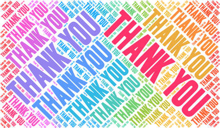 Thank You word cloud on a white background. のイラスト素材