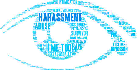 Harassment word cloud on a white background. のイラスト素材