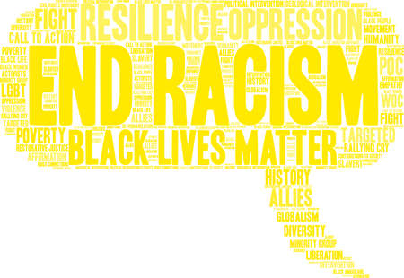 End Racism word cloud on a white background. のイラスト素材