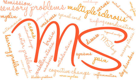 Multiple Sclerosis word cloud on a white background.のイラスト素材