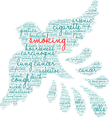Smoking word cloud on a white background. のイラスト素材
