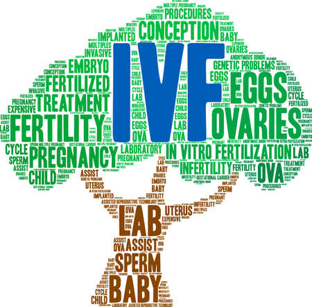 IVF word cloud on a white background.のイラスト素材